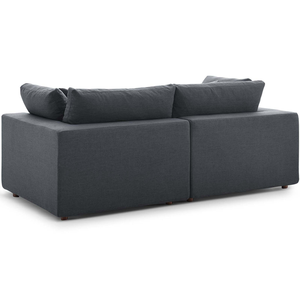 Commix Down Filled Overstuffed 2 Piece Sectional Sofa Set Gray EEI-3354-GRY