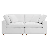 Modway Furniture Commix Down Filled Overstuffed 2 Piece Sectional Sofa Set XRXT Pure White EEI-3354-PUW