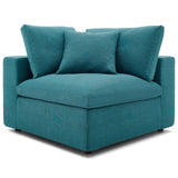 Commix Down Filled Overstuffed 2 Piece Sectional Sofa Set Teal EEI-3354-TEA