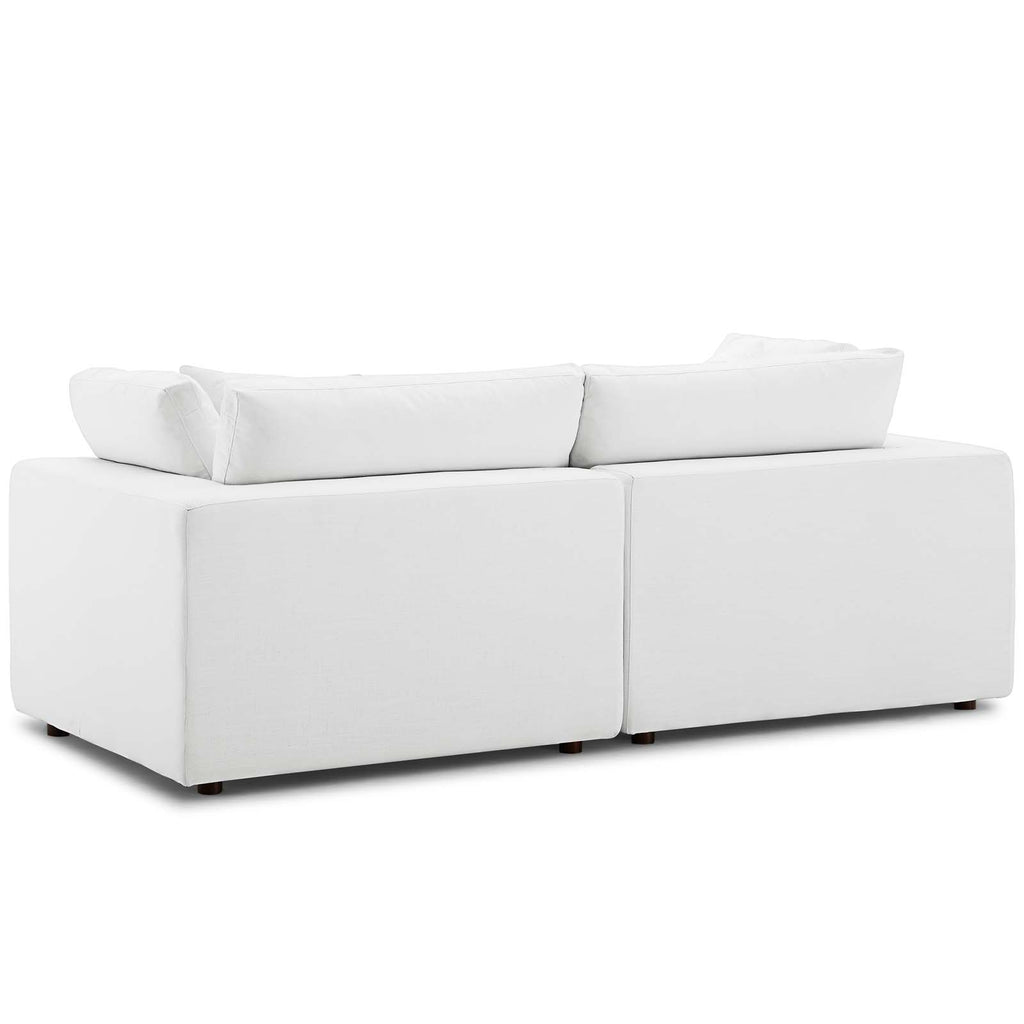 Commix Down Filled Overstuffed 2 Piece Sectional Sofa Set White EEI-3354-WHI