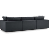 Commix Down Filled Overstuffed 3 Piece Sectional Sofa Set Gray EEI-3355-GRY