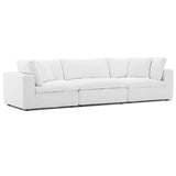 Commix Down Filled Overstuffed 3 Piece Sectional Sofa Set White EEI-3355-WHI