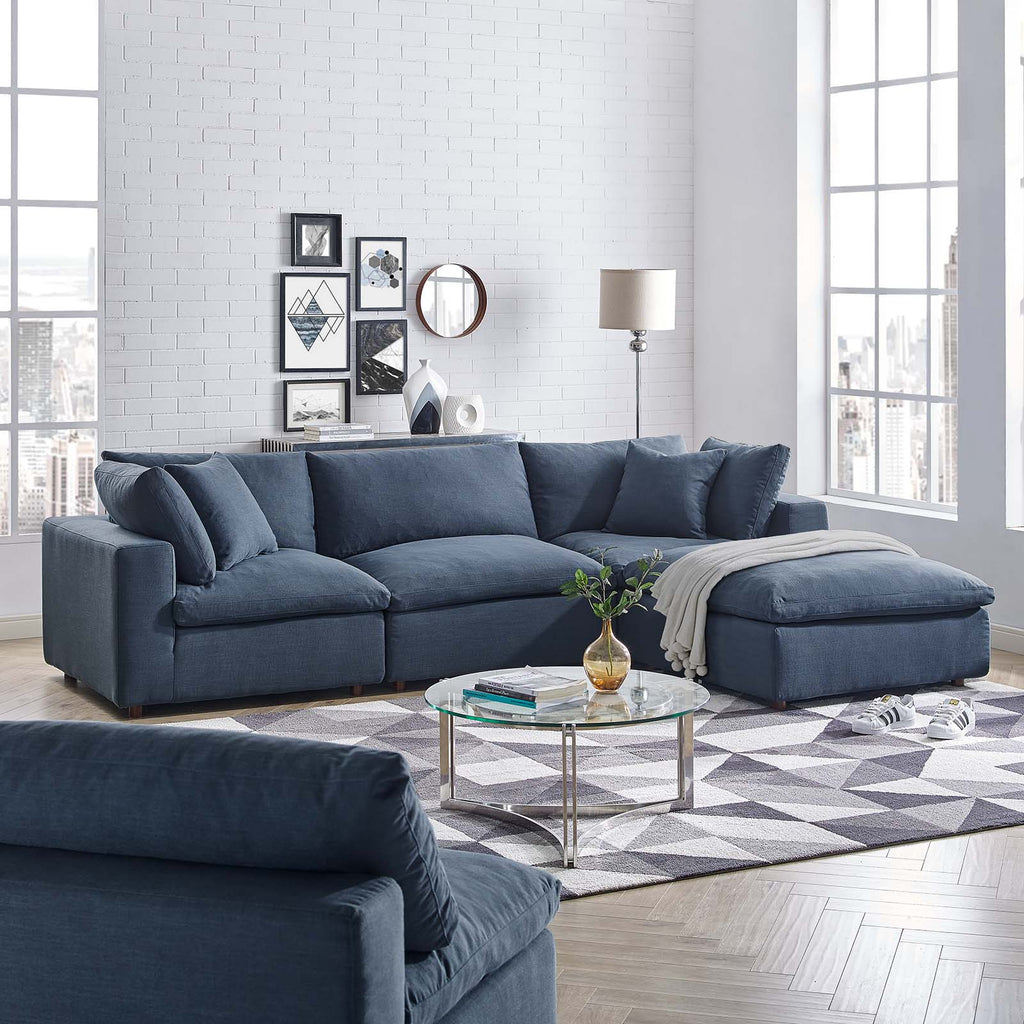 Commix Down Filled Overstuffed 4 Piece Sectional Sofa Set 