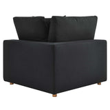 Modway Furniture Commix Down Filled Overstuffed 5 Piece Sectional Sofa Set XRXT Black EEI-3358-BLK