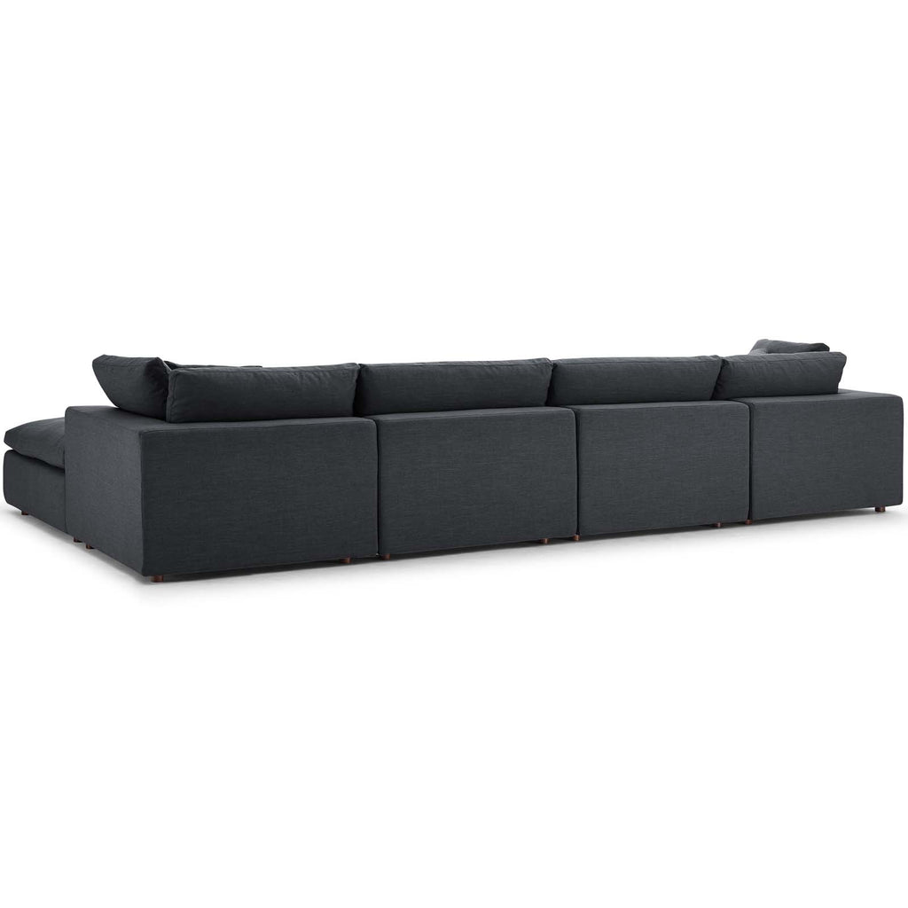 Commix Down Filled Overstuffed 5 Piece Sectional Sofa Set Gray EEI-3358-GRY