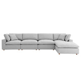 Modway Furniture Commix Down Filled Overstuffed 5 Piece Sectional Sofa Set XRXT Light Gray EEI-3358-LGR