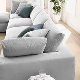 Modway Furniture Commix Down Filled Overstuffed 5 Piece Sectional Sofa Set XRXT Light Gray EEI-3358-LGR