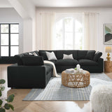 Modway Furniture Commix Down Filled Overstuffed 5 Piece 5-Piece Sectional Sofa XRXT Black EEI-3359-BLK