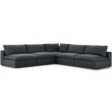 Commix Down Filled Overstuffed 5-Piece Armless Sectional Sofa Gray EEI-3360-GRY