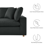 Modway Furniture Commix Down Filled Overstuffed 6 Piece Sectional Sofa Set 0423 Black EEI-3361-BLK