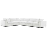 Commix Down Filled Overstuffed 6 Piece Sectional Sofa Set White EEI-3361-WHI