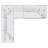 Commix Down Filled Overstuffed 6 Piece Sectional Sofa Set White EEI-3361-WHI