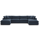 Commix Down Filled Overstuffed 6-Piece Sectional Sofa Azure EEI-3362-AZU
