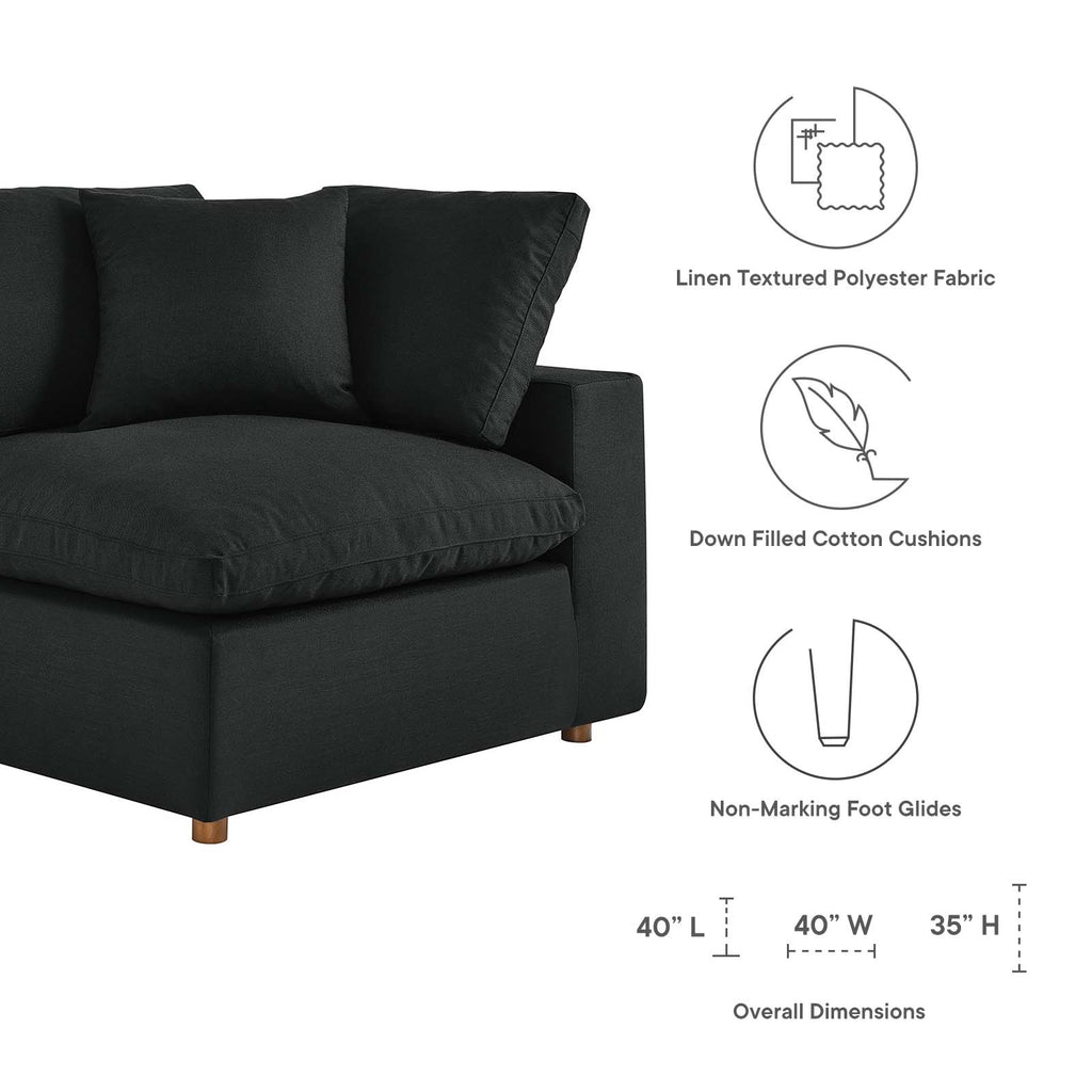 Modway Furniture Commix Down Filled Overstuffed 6-Piece Sectional Sofa XRXT Black EEI-3362-BLK