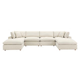 Modway Furniture Commix Down Filled Overstuffed 6-Piece Sectional Sofa XRXT Light Beige EEI-3362-LBG