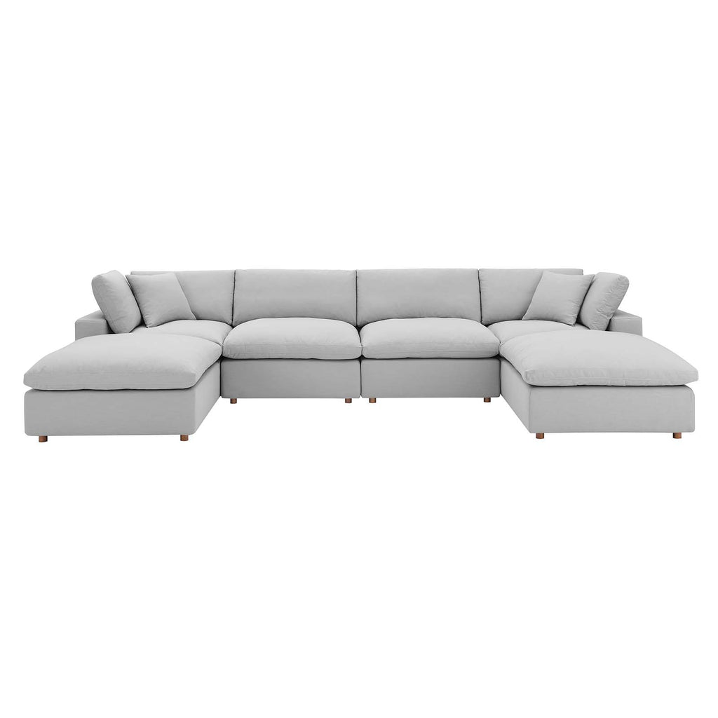 Modway Furniture Commix Down Filled Overstuffed 6-Piece Sectional Sofa XRXT Light Gray EEI-3362-LGR