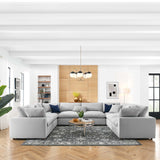 Modway Furniture Commix Down Filled Overstuffed 8-Piece Sectional Sofa XRXT Light Gray EEI-3363-LGR