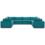 Commix Down Filled Overstuffed 8-Piece Sectional Sofa Teal EEI-3363-TEA