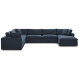 Commix Down Filled Overstuffed 7-Piece Sectional Sofa Azure EEI-3364-AZU