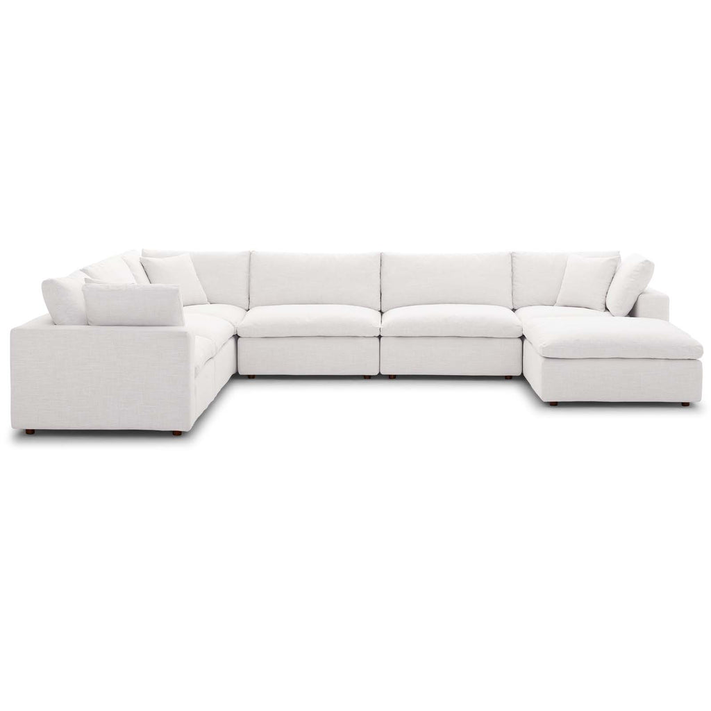 Commix Down Filled Overstuffed 7-Piece Sectional Sofa Beige EEI-3364-BEI