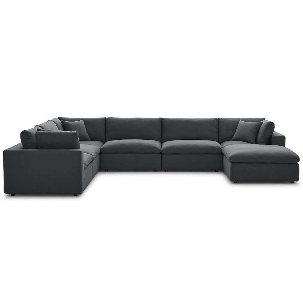 Commix Down Filled Overstuffed 7-Piece Sectional Sofa Gray EEI-3364-GRY