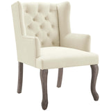 Realm French Vintage Dining Performance Velvet Armchair Ivory EEI-3366-IVO