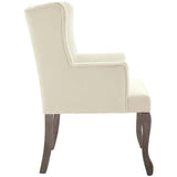 Realm French Vintage Dining Performance Velvet Armchair Ivory EEI-3366-IVO