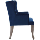 Realm French Vintage Dining Performance Velvet Armchair Navy EEI-3366-NAV