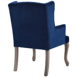 Realm French Vintage Dining Performance Velvet Armchair Navy EEI-3366-NAV