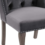 Apprise French Vintage Dining Performance Velvet Side Chair Gray EEI-3367-GRY