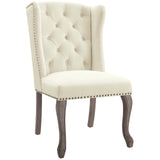 Apprise French Vintage Dining Performance Velvet Side Chair Ivory EEI-3367-IVO