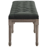 Province French Vintage Upholstered Fabric Bench Gray EEI-3368-GRY