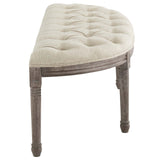 Esteem Vintage French Upholstered Fabric Semi-Circle Bench Beige EEI-3369-BEI
