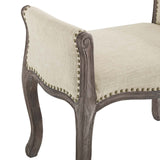 Avail Vintage French Upholstered Fabric Bench Beige EEI-3370-BEI