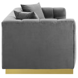 Vivacious Biscuit Tufted Performance Velvet Sofa Gray EEI-3409-GRY