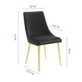 Viscount Modern Accent Performance Velvet Dining Chair Black EEI-3416-BLK