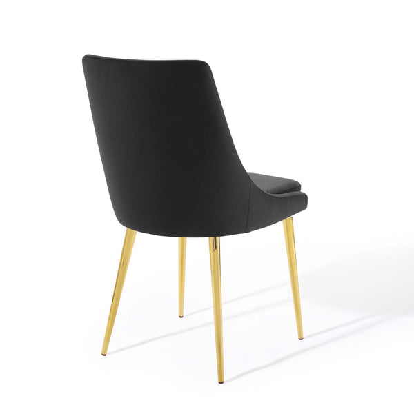 Viscount Modern Accent Performance Velvet Dining Chair Black EEI-3416-BLK