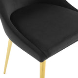 Viscount Modern Accent Performance Velvet Dining Chair Black EEI-3416-BLK