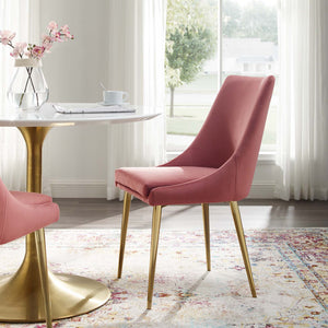 Viscount Modern Accent Performance Velvet Dining Chair Dusty Rose EEI-3416-DUS