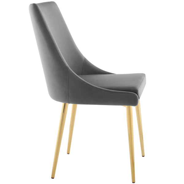 Viscount Modern Accent Performance Velvet Dining Chair Gray EEI-3416-GRY