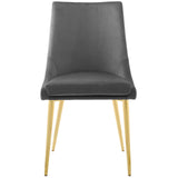 Viscount Modern Accent Performance Velvet Dining Chair Gray EEI-3416-GRY