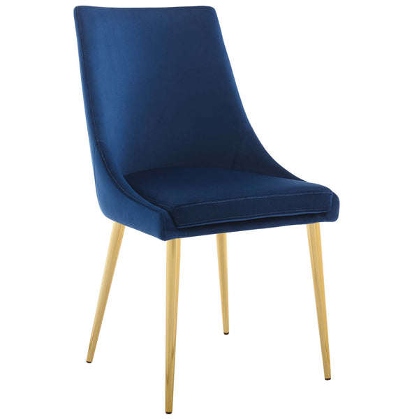 Viscount Modern Accent Performance Velvet Dining Chair Navy EEI-3416-NAV