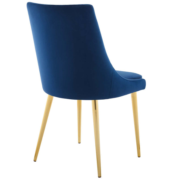 Viscount Modern Accent Performance Velvet Dining Chair Navy EEI-3416-NAV