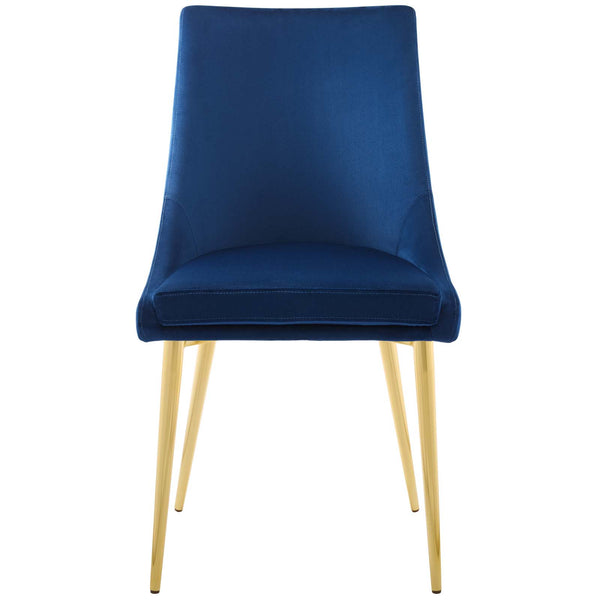 Viscount Modern Accent Performance Velvet Dining Chair Navy EEI-3416-NAV