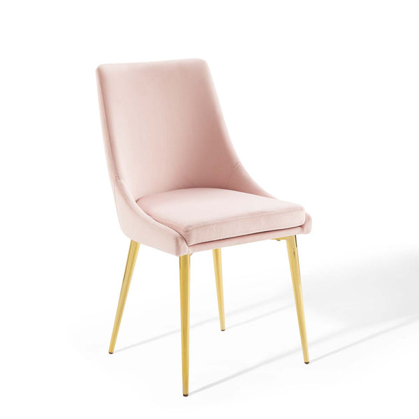 Viscount Modern Accent Performance Velvet Dining Chair Pink EEI-3416-PNK