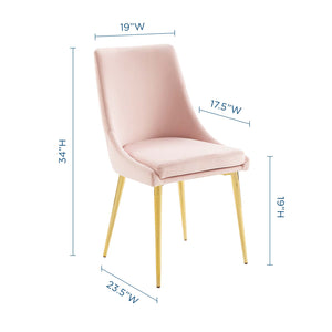 Viscount Modern Accent Performance Velvet Dining Chair Pink EEI-3416-PNK