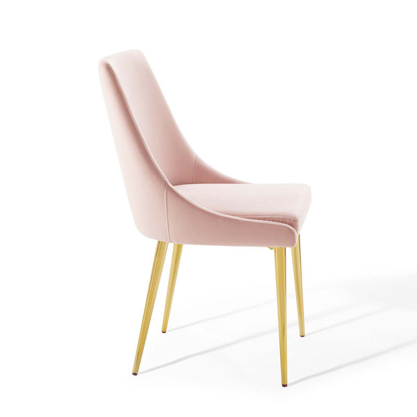 Viscount Modern Accent Performance Velvet Dining Chair Pink EEI-3416-PNK