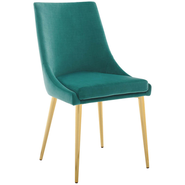 Viscount Modern Accent Performance Velvet Dining Chair Teal EEI-3416-TEA