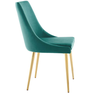 Viscount Modern Accent Performance Velvet Dining Chair Teal EEI-3416-TEA