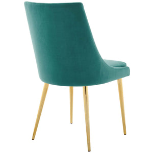 Viscount Modern Accent Performance Velvet Dining Chair Teal EEI-3416-TEA